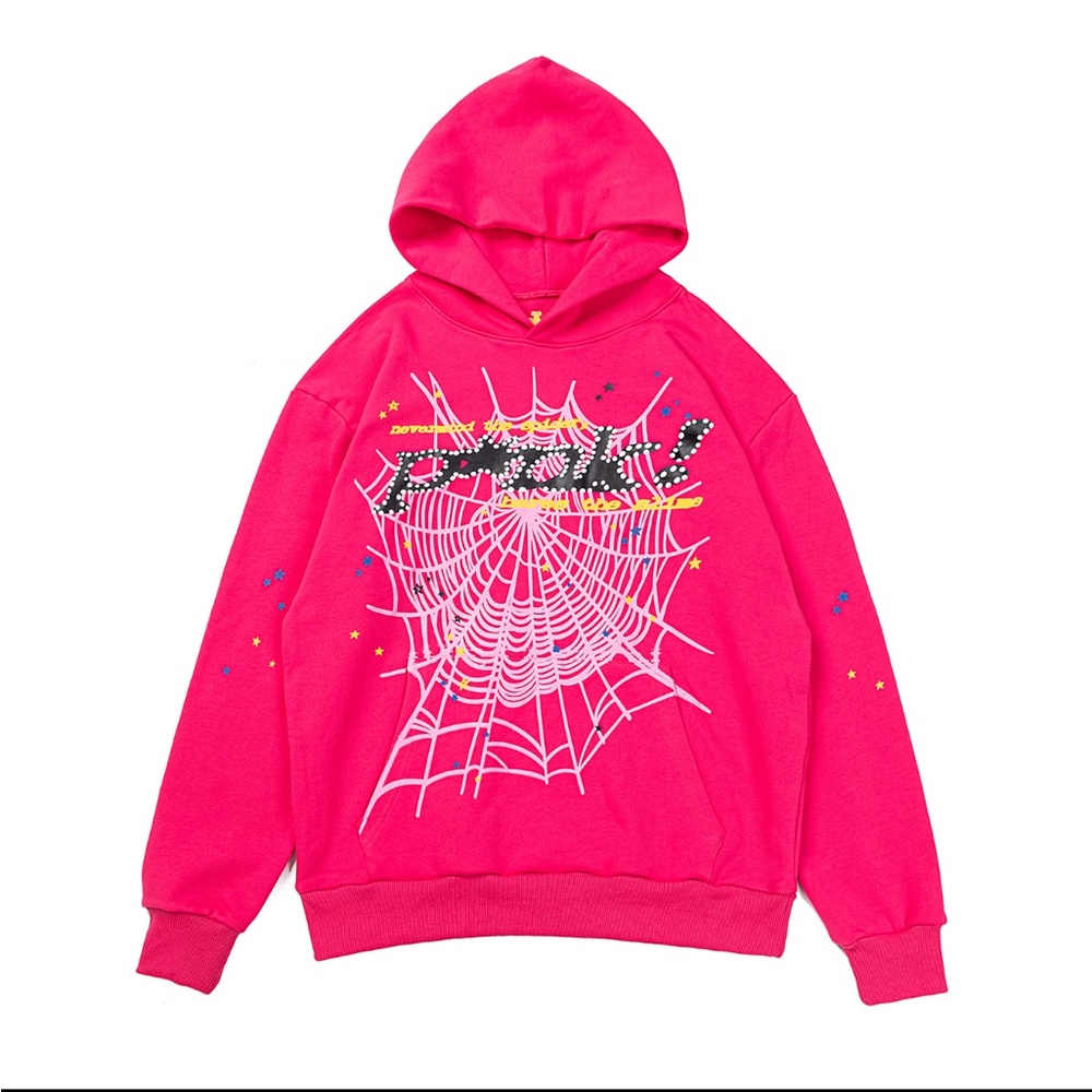 Pink sp5der hoodie
